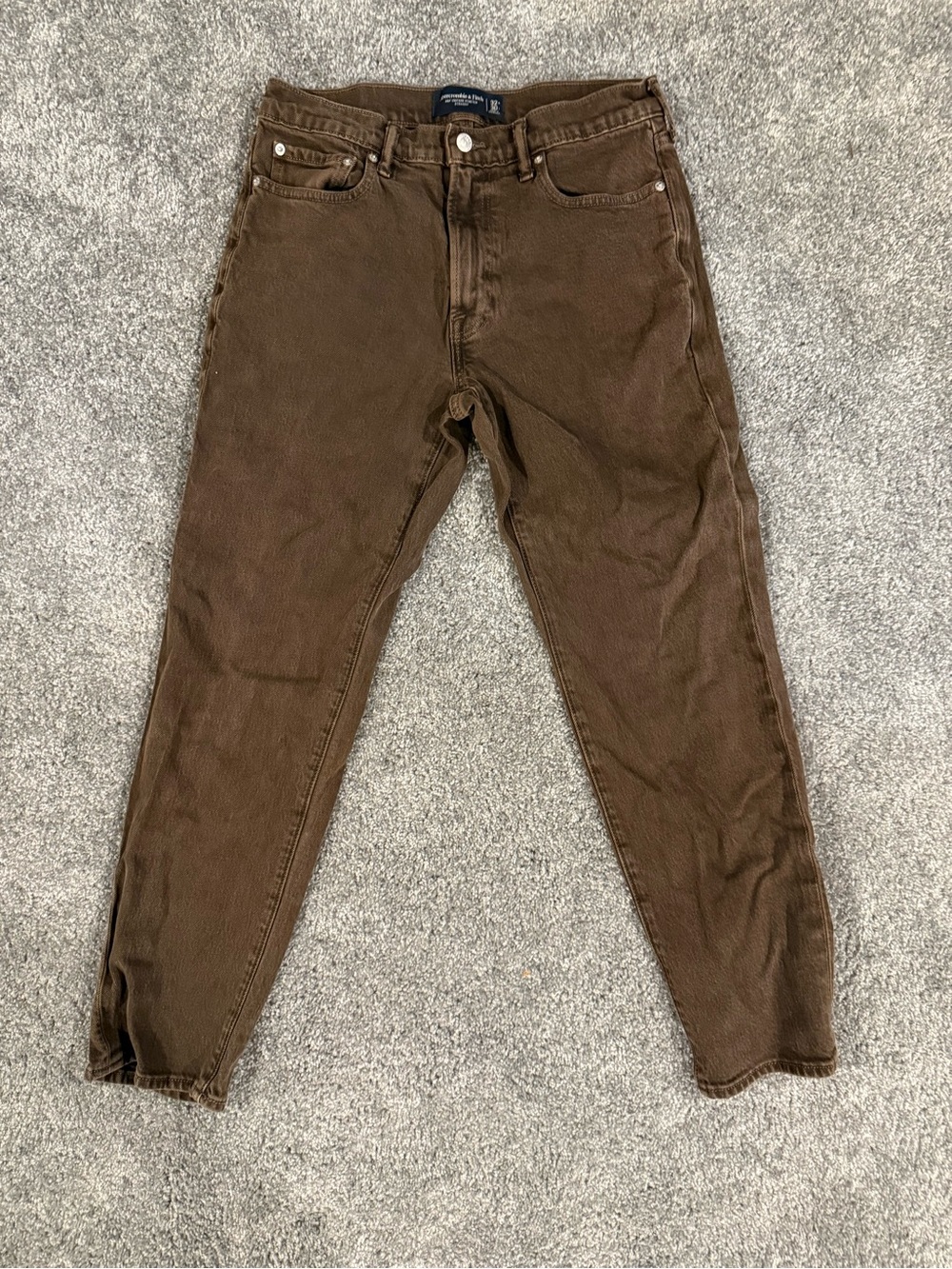 Abercrombie & Fitch Men's Straight Vintage Stretch Jeans in Brown